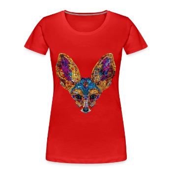 Fennek Wüste Fuchs Geometrischer Fuchs Kunstwerk - Frauen Premium Bio T-Shirt - Rot - Vorne - Mia (176cm)