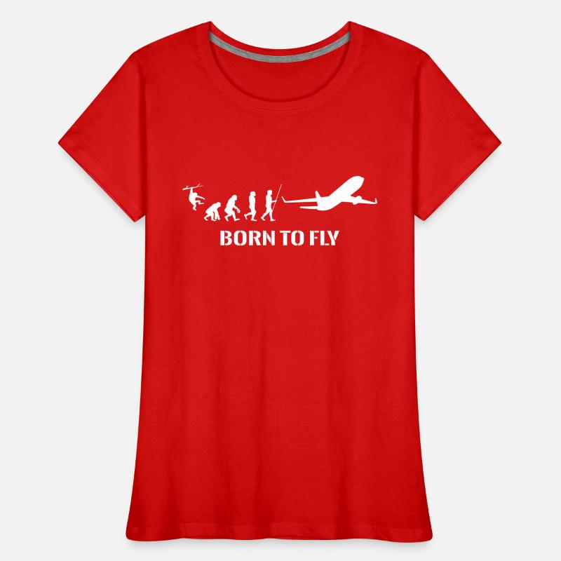 Airplane Evolution Pilot Flying Flying Women's Premium Organic T-Shirt