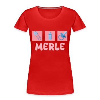 Sucette Merle - T-shirt bio Premium Femme - rouge - Devant - Mia (176cm)