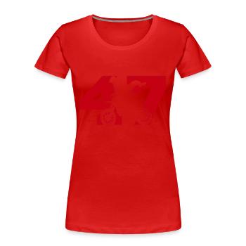 Moto 47 motard - T-shirt bio Premium Femme - rouge - Devant - Mia (176cm)
