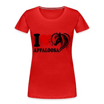I love Pferd Appaloosa - Frauen Premium Bio T-Shirt - Rot - Vorne - Mia (176cm)