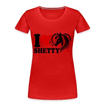 I love horse Shetty - Women's Premium Organic T-Shirt - red - Front - Mia (176cm)