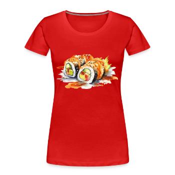 Sushi - T-shirt bio Premium Femme - rouge - Devant - Mia (176cm)