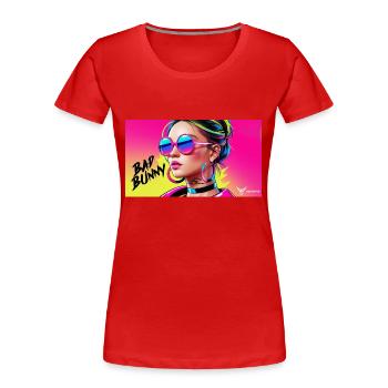 Bad Bunny Model Girl - Frauen Premium Bio T-Shirt - Rot - Vorne - Mia (176cm)