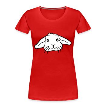 Hase Kaninchen Häschen Nagetier Kleintier niedlich - Frauen Premium Bio T-Shirt - Rot - Vorne - Mia (176cm)