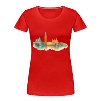 Venedig Stadt - Frauen Premium Bio T-Shirt - Rot - Vorne - Mia (176cm)