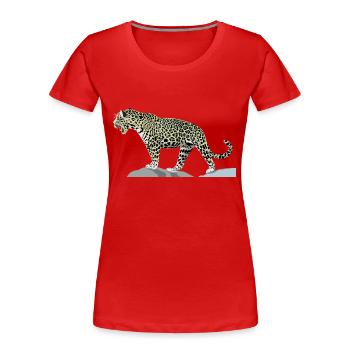 Jaguar - Frauen Premium Bio T-Shirt - Rot - Vorne - Mia (176cm)