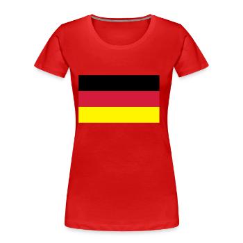 deutschlandflagge - Frauen Premium Bio T-Shirt - Rot - Vorne - Mia (176cm)