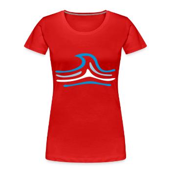 Wave gift for surfers, SUP and wakeboarders - Women's Premium Organic T-Shirt - red - Front - Mia (176cm)