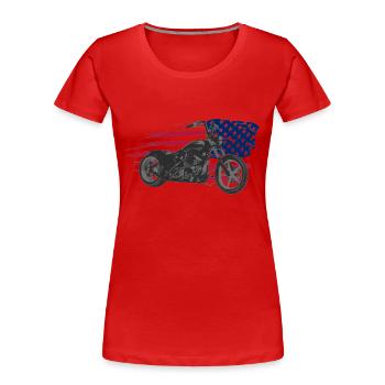 custom bike usa - Women's Premium Organic T-Shirt - red - Front - Mia (176cm)