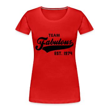 TEAM Fabulous Est. 1974 Birthday Anniversary - Frauen Premium Bio T-Shirt - Rot - Vorne - Mia (176cm)