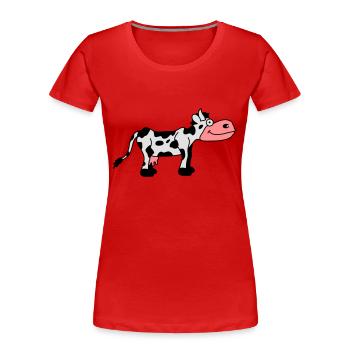 Cow Comic - Frauen Premium Bio T-Shirt - Rot - Vorne - Mia (176cm)