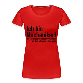 mechaniker - Frauen Premium Bio T-Shirt - Rot - Vorne - Mia (176cm)