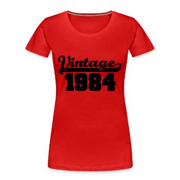 vintage 1984 - Frauen Premium Bio T-Shirt - Rot - Vorne - Mia (176cm)
