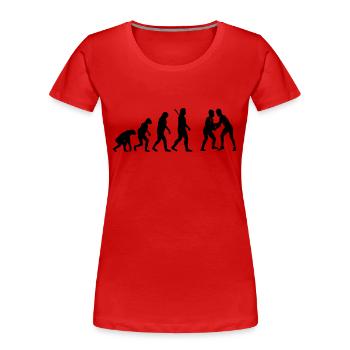 Ringen - Frauen Premium Bio T-Shirt - Rot - Vorne - Mia (176cm)