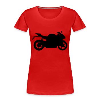 motorrad silhouette - Frauen Premium Bio T-Shirt - Rot - Vorne - Mia (176cm)