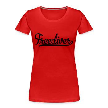 Freediver - Women's Premium Organic T-Shirt - red - Front - Mia (176cm)