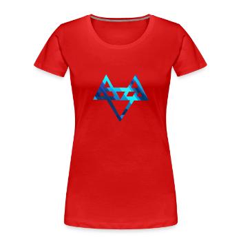 Logo Bleu Neffex 3D 1 - T-shirt bio Premium Femme - rouge - Devant - Mia (176cm)