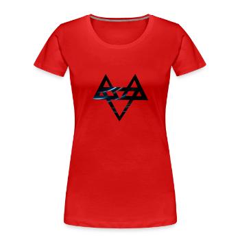 Neffex 3D 3 Bleu2 - T-shirt bio Premium Femme - rouge - Devant - Mia (176cm)