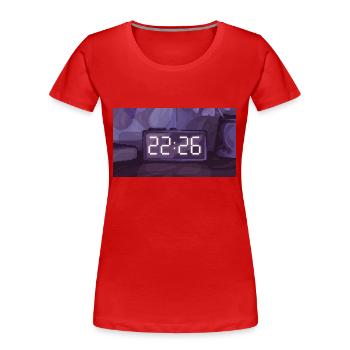 Pixel Art Time – 22:26 - Women's Premium Organic T-Shirt - red - Front - Mia (176cm)