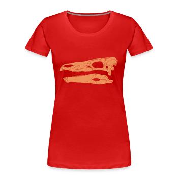 Stegosaurus Fossil Schädel - Frauen Premium Bio T-Shirt - Rot - Vorne - Mia (176cm)