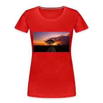 Sonnenuntergang in Venezuela - Frauen Premium Bio T-Shirt - Rot - Vorne - Mia (176cm)