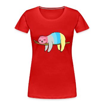 Genderflux Sloth Genderflux Pride - Women's Premium Organic T-Shirt - red - Front - Mia (176cm)