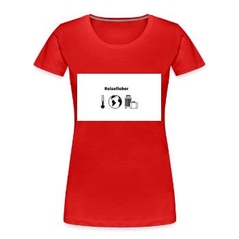 Fièvre du voyage - T-shirt bio Premium Femme - rouge - Devant - Mia (176cm)