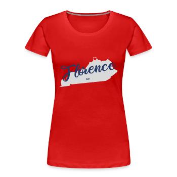 Florence - Kentucky - USA United States of America - Frauen Premium Bio T-Shirt - Rot - Vorne - Mia (176cm)