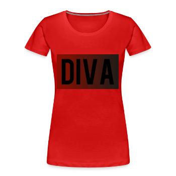 diva - Frauen Premium Bio T-Shirt - Rot - Vorne - Mia (176cm)