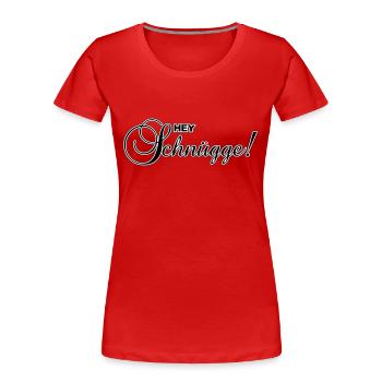 Hey fun! - Women's Premium Organic T-Shirt - red - Front - Mia (176cm)