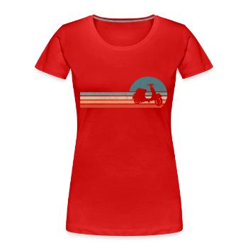 Scooter Cyclomoteur Cyclomoteur Vintage - T-shirt bio Premium Femme - rouge - Devant - Mia (176cm)