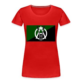 Drapeau de l’anarchisme végétalien - T-shirt bio Premium Femme - rouge - Devant - Mia (176cm)