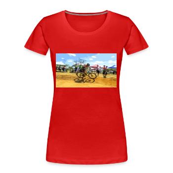 MTB MTB - Frauen Premium Bio T-Shirt - Rot - Vorne - Mia (176cm)