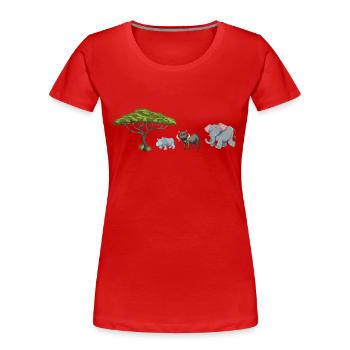 Safari Zoo Animal Safari Zoo - Frauen Premium Bio T-Shirt - Rot - Vorne - Mia (176cm)