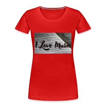 I Love Music 2 - Frauen Premium Bio T-Shirt - Rot - Vorne - Mia (176cm)