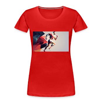 Sprinter - Frauen Premium Bio T-Shirt - Rot - Vorne - Mia (176cm)
