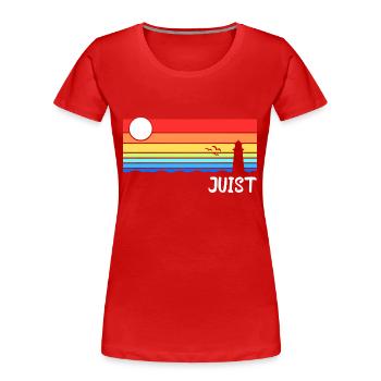 Juist Nordsee Ostfriesische Insel Geschenk - Frauen Premium Bio T-Shirt - Rot - Vorne - Mia (176cm)