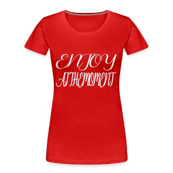 LE MOMENT - T-shirt bio Premium Femme - rouge - Devant - Mia (176cm)