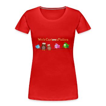 Webcartoonfolies - Frauen Premium Bio T-Shirt - Rot - Vorne - Mia (176cm)