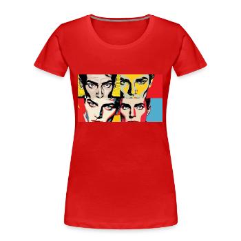Look rétro - T-shirt bio Premium Femme - rouge - Devant - Mia (176cm)