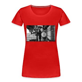Urbex Photography | Rohre in die Vergangenheit - Frauen Premium Bio T-Shirt - Rot - Vorne - Mia (176cm)