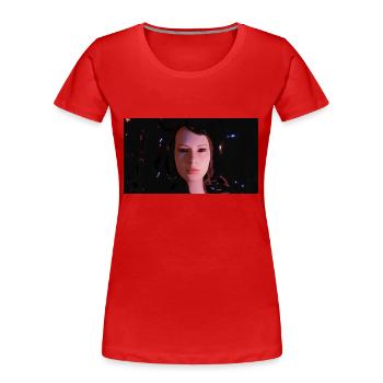 Visage liquide - T-shirt bio Premium Femme - rouge - Devant - Mia (176cm)