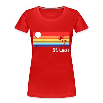 St. Lucia Karibik Insel Saint Lucia Urlaub Idee - Frauen Premium Bio T-Shirt - Rot - Vorne - Mia (176cm)