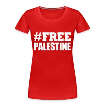 Free palestine - T-shirt bio Premium Femme - rouge - Devant - Mia (176cm)