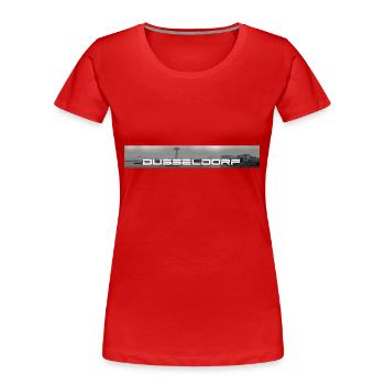 Düsseldorf - Frauen Premium Bio T-Shirt - Rot - Vorne - Mia (176cm)