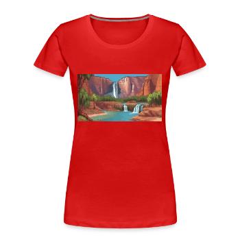 Havasu Falls, Arizona - Pixel Art - T-shirt bio Premium Femme - rouge - Devant - Mia (176cm)