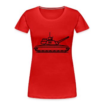 Panzer - Frauen Premium Bio T-Shirt - Rot - Vorne - Mia (176cm)