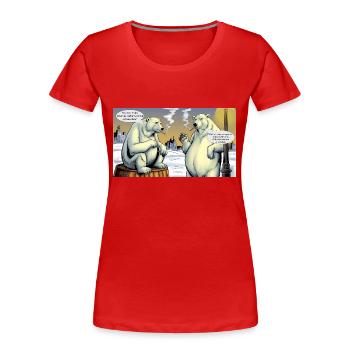 Weihnachten Eisbären Nordpol Rauchen Zigarette de - Frauen Premium Bio T-Shirt - Rot - Vorne - Mia (176cm)