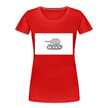 Denkpanzer - Frauen Premium Bio T-Shirt - Rot - Vorne - Mia (176cm)